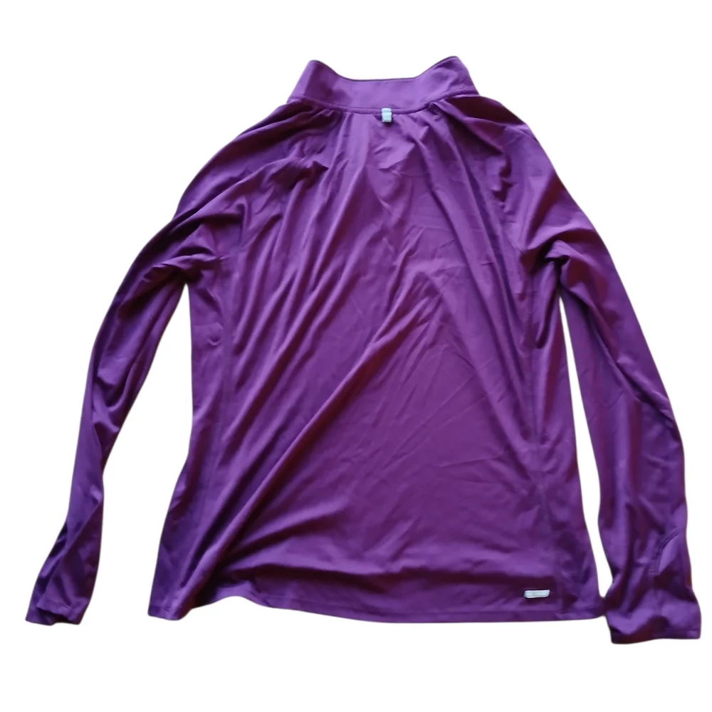 Danskin Now Women's  Size XL Plum Long Sleeve Front Zipper Top - Picture 5 of 5